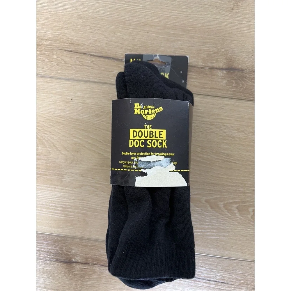 New Dr. Martens Double Doc Crew Socks 3 Pair‎ Unisex Adult 9-14 Black